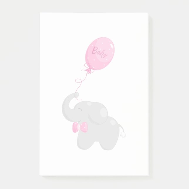 Notas Post-it® Elefante con globo (Anverso)