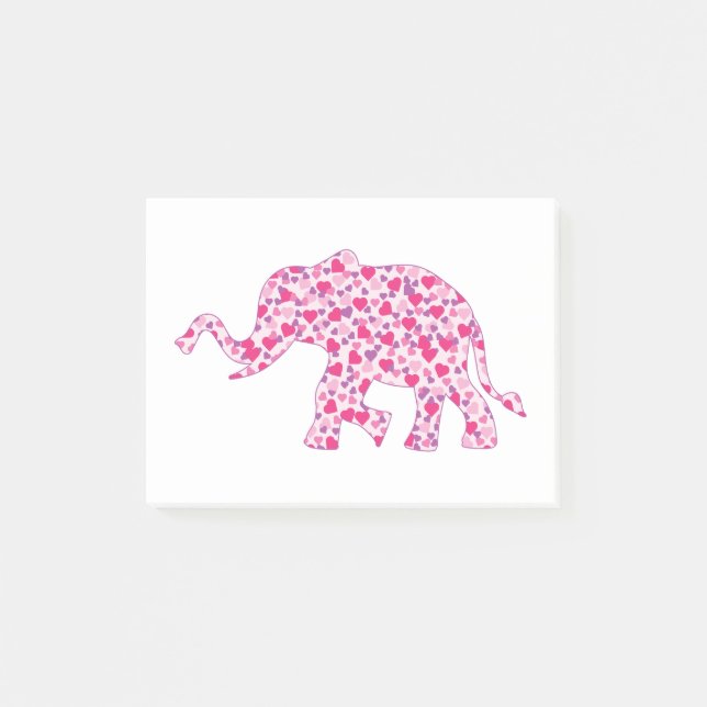 Notas Post-it® Elefante-Corazón Rosa (1) (Anverso)