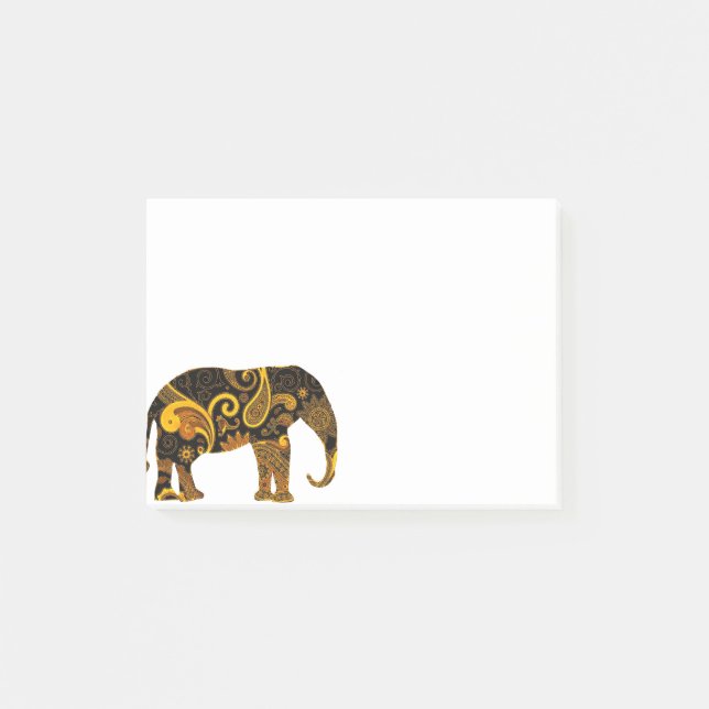 Notas Post-it® Elefante de cachemira amarillo (Anverso)