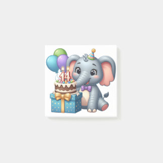 Notas Post-it® Elefante de cumpleaños 14
