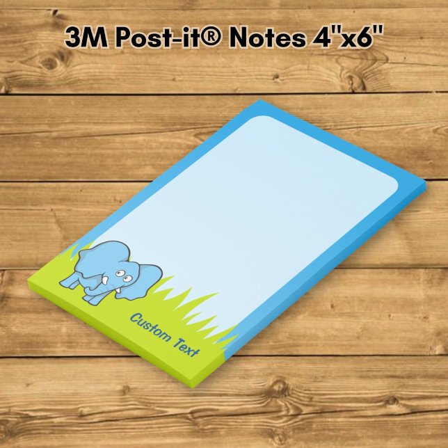 Notas Post-it® Elefante de Dibujos Animados Azul (Subido por el creador)