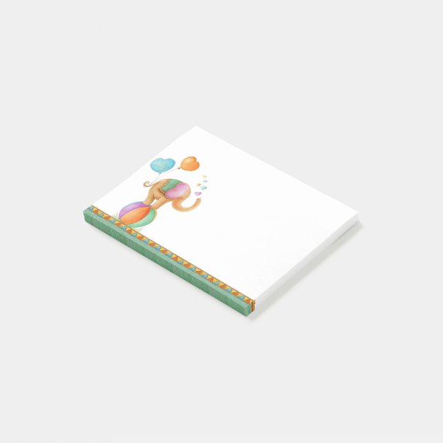 Notas Post-it® Elefante de mala calidad en un post de arte de bol (En perspectiva)