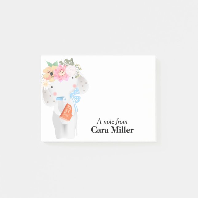 Notas Post-it® Elefante dulce personalizado (Anverso)