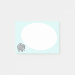 Notas Post-it® Elefante gris con burbuja de habla sobre hielo azu