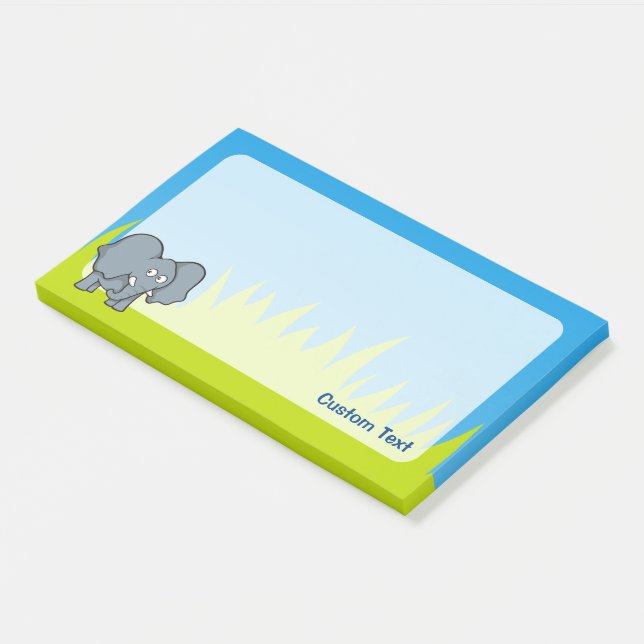Notas Post-it® Elefante gris Personalizado (En perspectiva)