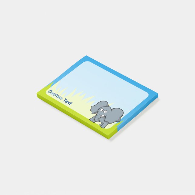 Notas Post-it® Elefante gris Personalizado (En perspectiva)