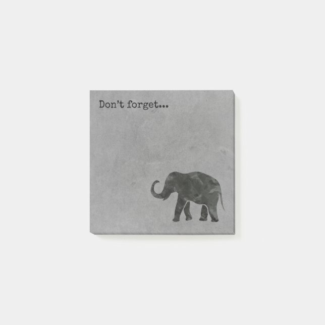 Notas Post-it® Elefante “no olvides” (Anverso)