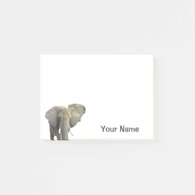 Notas Post-it® Elefante Nombre personalizado Safari Animal (Anverso)