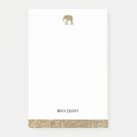 Elefante Purpurina de imitación blanca y borde, no