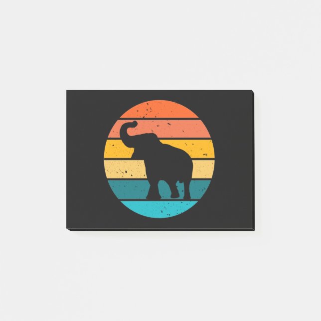Notas Post-it® Elefante retro (Anverso)