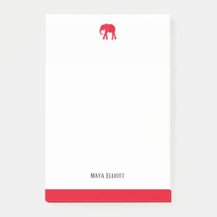 Notas Post-it® Elefante Rojo Blanco y Brillante & Borde, Nombre