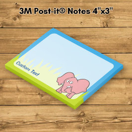 Notas Post-it® Elefante Rosa Cartoon