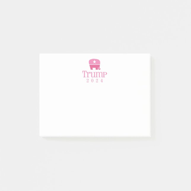 Notas Post-it® Elefante rosa de Trump 2024 (Anverso)