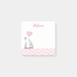 Notas Post-it® Elefante rosa Pastel Niña Personalizada