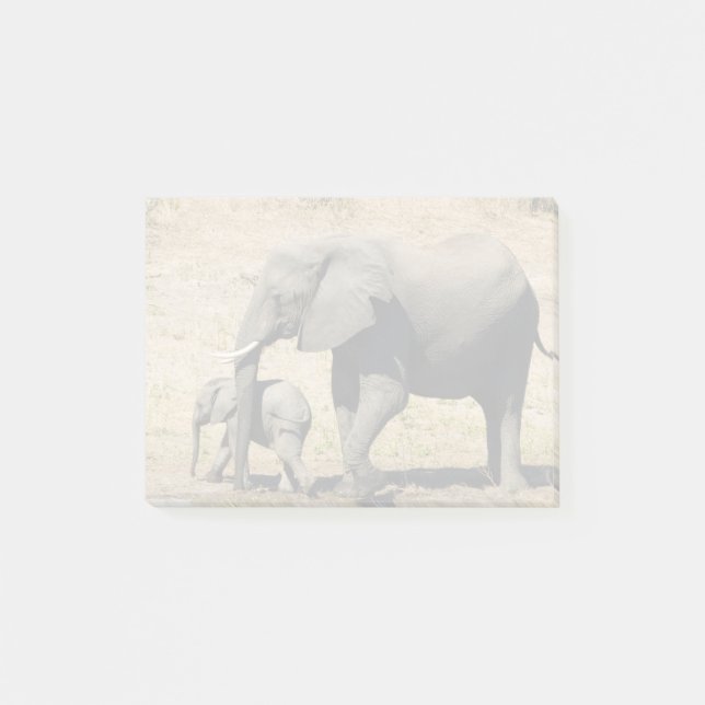 Notas Post-it® Elefante y madre del bebé (Anverso)
