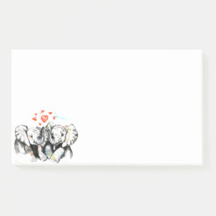 Notas Post-it® Elefantes Amor Pareja