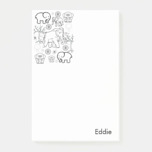 Notas Post-it® Elefantes para colorear con Post-it Notes