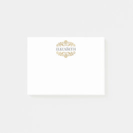 Notas Post-it® Elegant Chic Modern Monogram Black Gold 