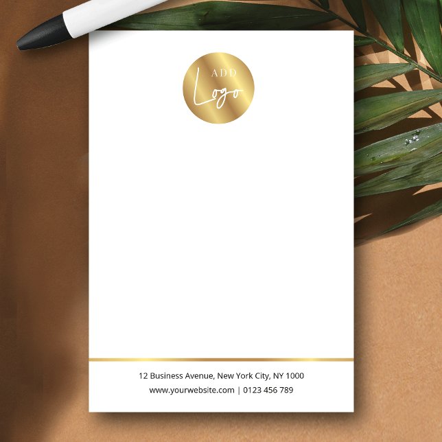 Notas Post-it® Elegant Company Logo Faux Gold Effect Branded (Subido por el creador)