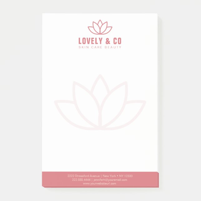 Notas Post-it® Elegant Dusty Rose & Ivory Salon Beauty (Anverso)