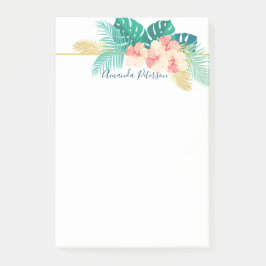 Notas Post-it® Elegant Gold Hawaiian Hibiscus Post-It Notes