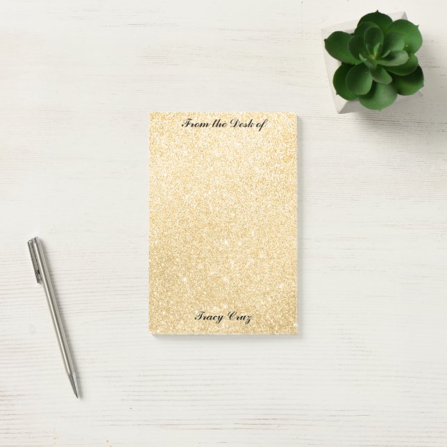 Notas Post-it® Elegant Gold Personalizado Post-It Notes (Oficina)