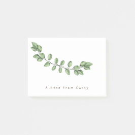 Notas Post-it® Elegant Green Leaf Name Post-it Notes