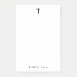 Notas Post-it® Elegant Minimalist Classic Monogram Design