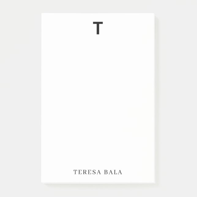 Notas Post-it® Elegant Minimalist Classic Monogram Design (Anverso)