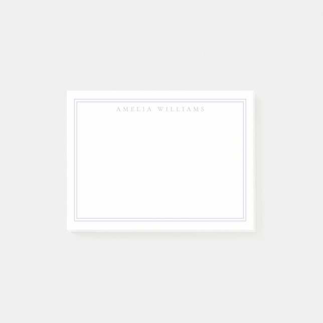 Notas Post-it® Elegant Minimalist Lavender Monogram (Anverso)