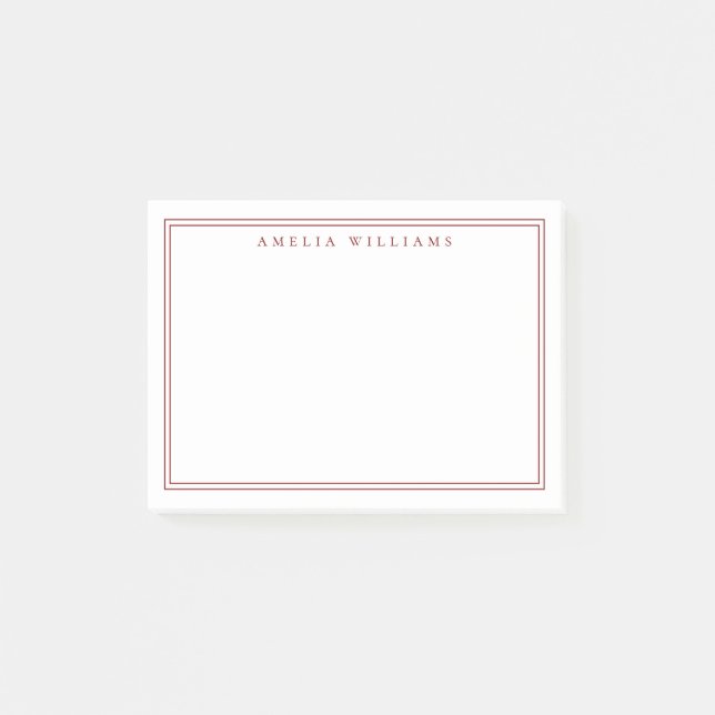 Notas Post-it® Elegant Minimalist Red Two Border (Anverso)