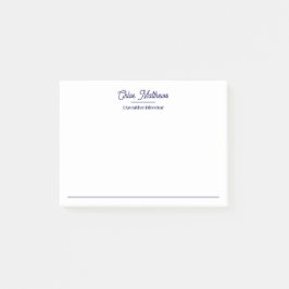 Notas Post-it® Elegant Navy Blue Script Border