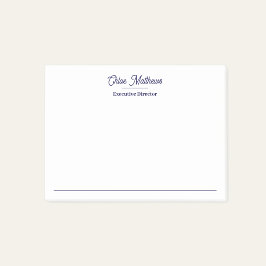 Notas Post-it® Elegant Navy Blue Script Border 