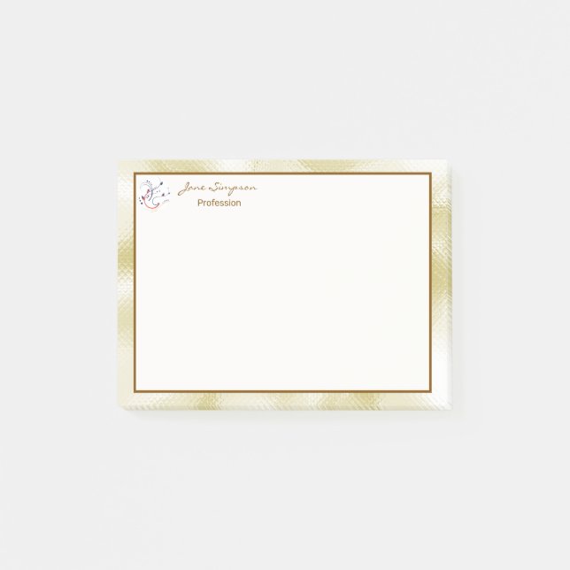 Notas Post-it® Elegant Pearlescent Gold Texture (Anverso)