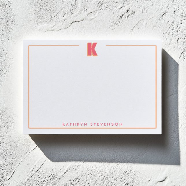 Notas Post-it® Elegant Personalized Monogram 3D Letter K Initial  (Subido por el creador)