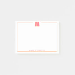 Notas Post-it® Elegant Personalized Monogram 3D Letter M Initial 