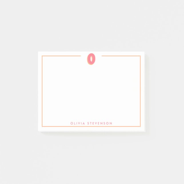 Notas Post-it® Elegant Personalized Monogram 3D Letter O Initial  (Anverso)