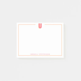Notas Post-it® Elegant Personalized Monogram 3D Letter U Initial 