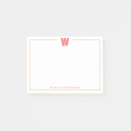 Notas Post-it® Elegant Personalized Monogram 3D Letter W Initial 