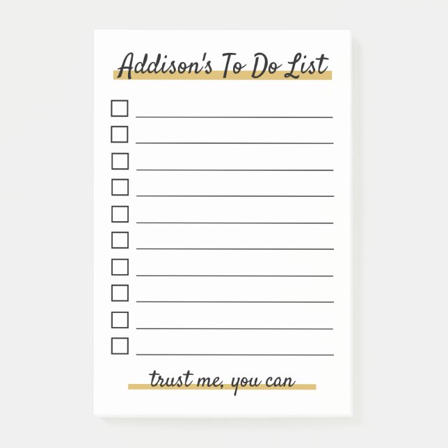 Notas Post-it® Elegant Personalized To do list Post-it Notes (Anverso)