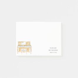 Notas Post-it® Elegant Watercolor Piano Musician Music Teacher