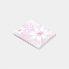Notas Post-it® Elegante Abstracto Floral Pastel| Rosa blanco