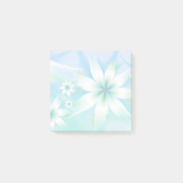 Notas Post-it® Elegante Abstracto Floral Pastel| Verde azul blanc