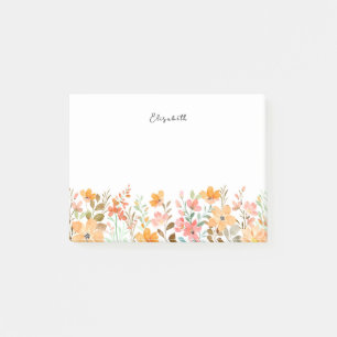 Notas Post-it® Elegante acuarela colorida flor silvestre Floral