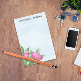 Notas Post-it® Elegante acuarela moderna color rosa peonies flora