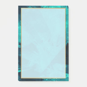 Notas Post-it® Elegante Aquamarina y Oro