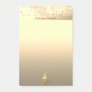 Notas Post-it® Elegante árbol de Navidad dorado - Personalizado