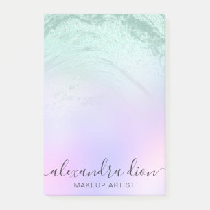 Notas Post-it® Elegante artista de maquillaje de purpurina verde
