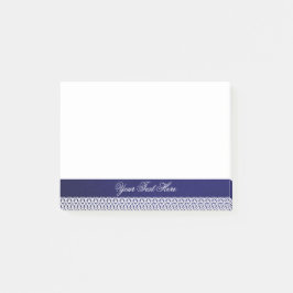 Notas Post-it® Elegante azul marino blanco ornamental personaliza