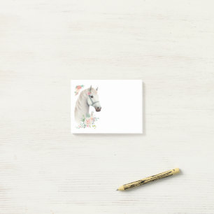 Notas Post-it® Elegante Boho Floral de caballos blancos